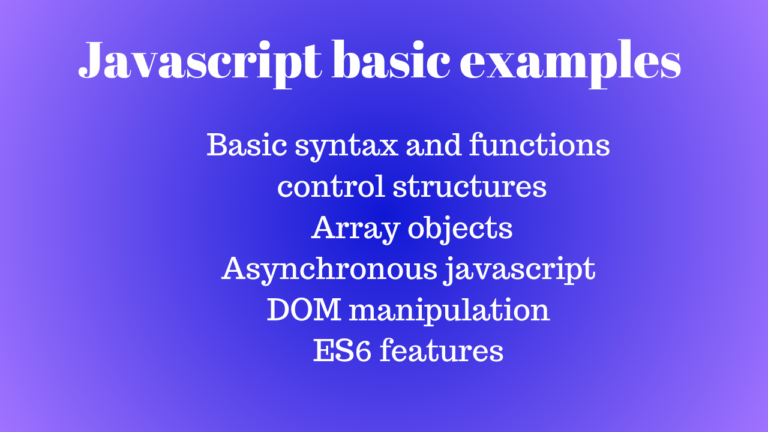 Javascript Basic Examples - Web Tutorial Space